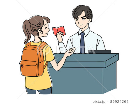 入国審査をする女の子 入国審査をする女の子 89924262