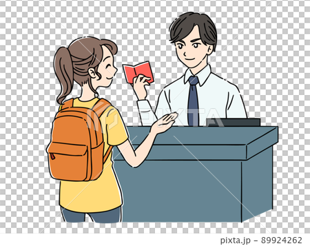 入国審査をする女の子 入国審査をする女の子 89924262