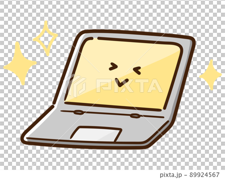 Handwritten style illustration of a cute laptop that is in a good mood and energetic Handwritten style illustration of a cute laptop that is in a good mood and energetic 89924567