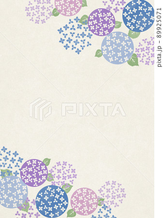 アジサイのイラスト　和紙の風合い　 89925071