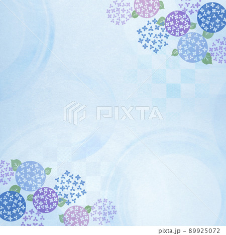 アジサイのイラスト　和紙の風合い　 89925072