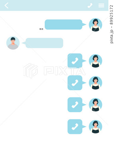 着信がたくさんある画面のベクターイラスト 着信がたくさんある画面のベクターイラスト 89925172