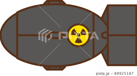 横から見た黒色の原子爆弾のイラスト フラット 89925187