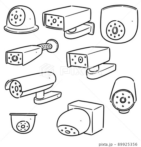 vector set of security camera 89925356