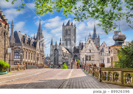 Historic city center skyline in Ghent, Belgium Historic city center skyline in Ghent, Belgium 89926396