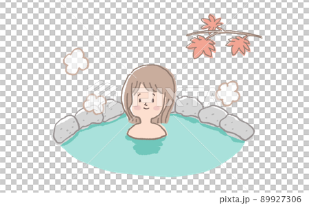 露天風呂　リラックス　秋の女性一人旅 89927306