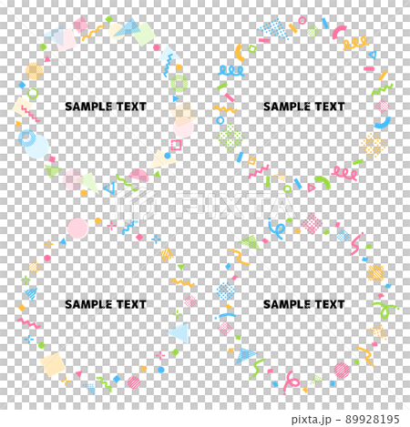帶有流行圖案的圓形框架集 89928195