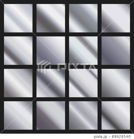Set of 16 pcs. aluminum backgrounds texture - Vector 89928540