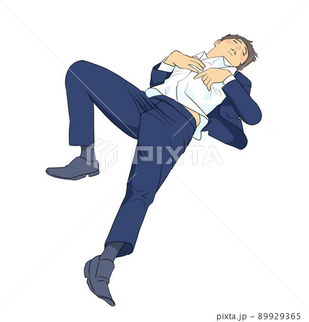 仰向けで熟睡するビジネスマン 89929365