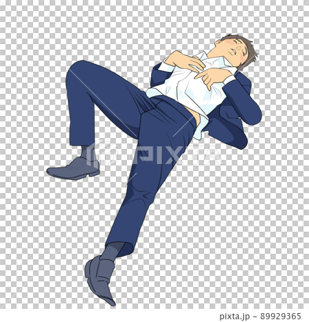 仰向けで熟睡するビジネスマン 89929365