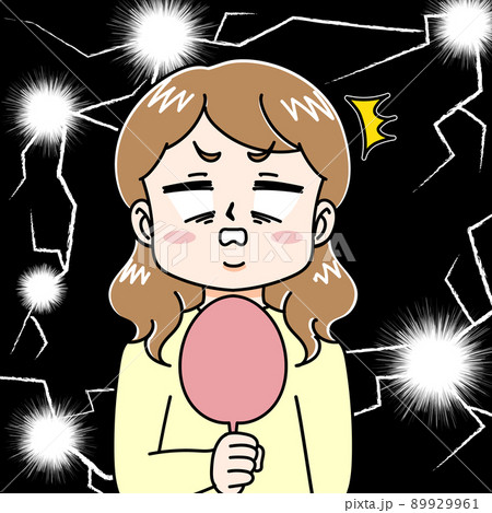 二重あごの女性イラスト 89929961