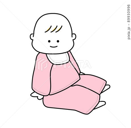 座ってこちらを見ている赤ちゃん 座ってこちらを見ている赤ちゃん 89930996