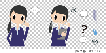 An office worker who ponders doubts An office worker who ponders doubts 89931315