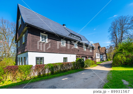 Traditional old half-timbered rural house 89931567