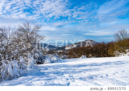 Scenic winter view of Lusatian Mountains Scenic winter view of Lusatian Mountains 89931570