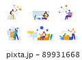People use smartphones, delivery, fast food 89931668