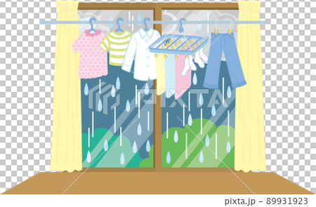 Fold the laundry_Large windows_Rain_Room drying 89931923