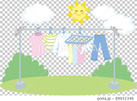 Laundry_outside drying_with sun clouds Laundry_outside drying_with sun clouds 89932346