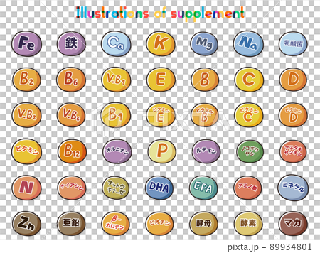 Illustration set of supplements Illustration set of supplements 89934801