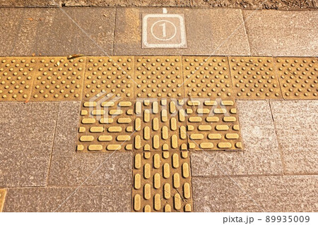 わたらせ渓谷鐵道　列車のレストラン清流　神戸駅　点字ブロック　 89935009