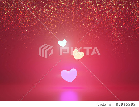 ハートの背景-キラキラ1 89935595