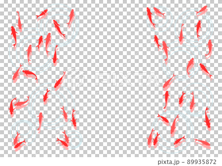 金魚和波紋圖白色背景 89935872