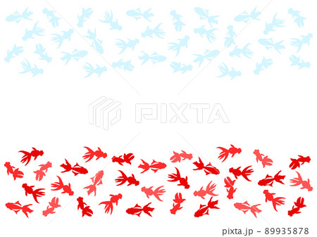 金魚模様 イラスト 赤 水色 金魚模様 イラスト 赤 水色 89935878