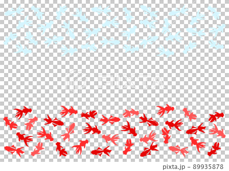 金魚模様 イラスト 赤 水色 金魚模様 イラスト 赤 水色 89935878