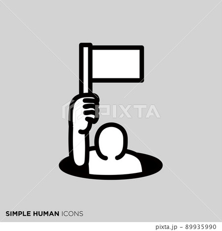 シンプルな人間のアイコンシリーズ　「白旗を上げる 」 89935990