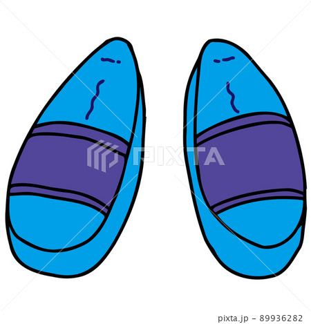 青いサンダルのイラスト 89936282