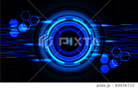 Technology futuristic blue light circle circuit power energy geometric in black background vector Technology futuristic blue light circle circuit power energy geometric in black background vector 89936732
