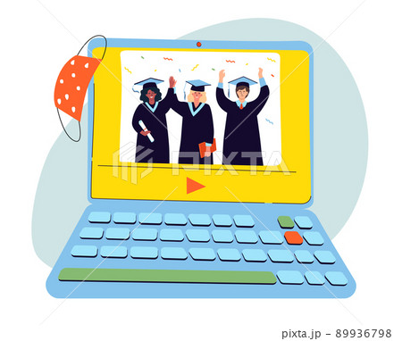 Online graduation - modern colorful flat design style illustration 89936798