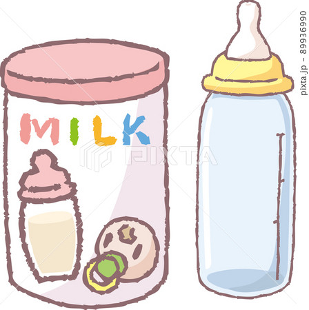 粉ミルクと哺乳瓶 89936990