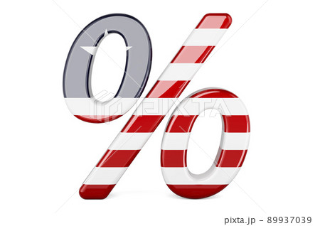 Percent with Liberian flag, 3D rendering 89937039