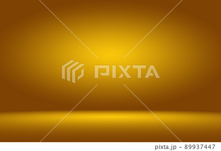 Abstract solid of shining yellow gradient studio wall room background. 89937447
