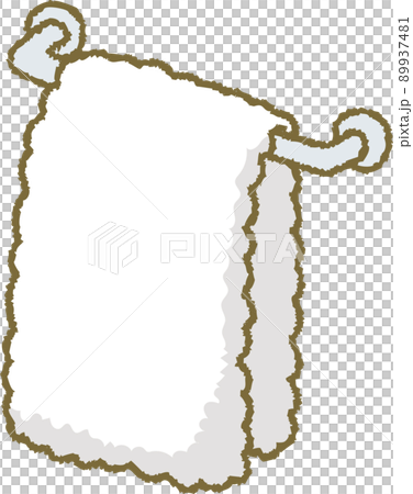 毛巾架上的白毛巾 89937481