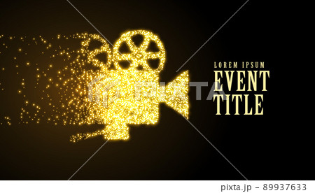 film movie projector made in golden particle sparkle style 89937633