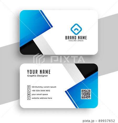 Corporate blue and white modern business card template 89937652