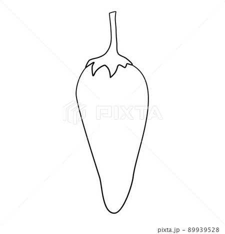 Eco pepper icon outline, hand drawn vector. Red cartoon 89939528