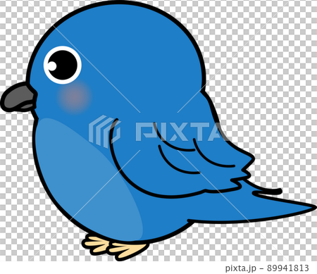 横から見た青い鳥のイラスト素材 [89941813] - PIXTA