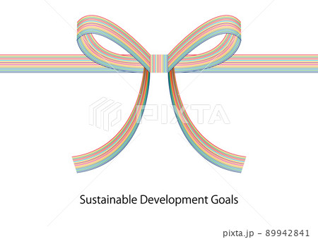 SDGsイメージの水引ラインイラスト SDGsイメージの水引ラインイラスト 89942841