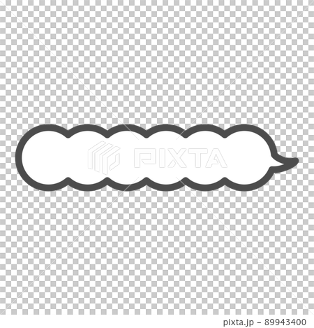 シンプルなモクモクの横長のふきだしベクターイラスト シンプルなモクモクの横長のふきだしベクターイラスト 89943400