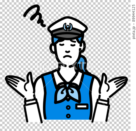 Driver woman in trouble with both hands raised 89944125