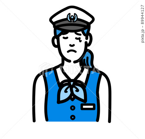 悲しそうに涙を流している運転手の女性 89944127