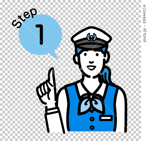 Step 1 Female driver explaining the process Step 1 Female driver explaining the process 89944314