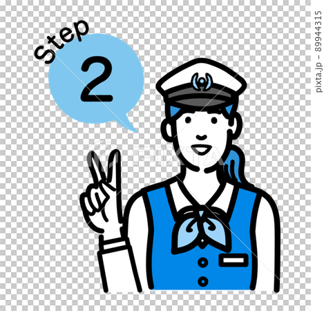 Step 2 Driver woman explaining the process Step 2 Driver woman explaining the process 89944315