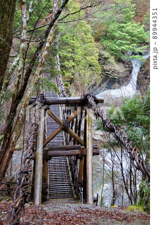 奥祖谷の風景 奥祖谷二重かずら橋(男橋と滝) 奥祖谷の風景 奥祖谷二重かずら橋(男橋と滝) 89944351