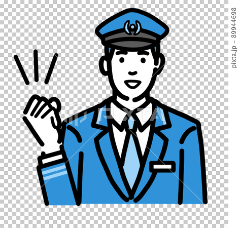 一個火車售票員微笑著做膽量姿勢 89944698