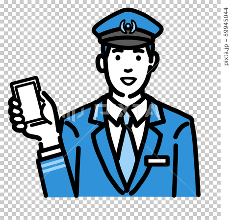 拿著智能手機的列車長人 拿著智能手機的列車長人 89945044
