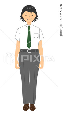 制服姿の女子高校生のイラスト 89945376